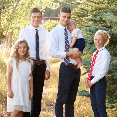 young man with family