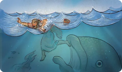Jonah and a whale