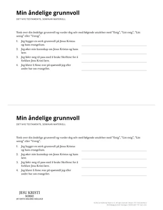 Spiritual Foundation handout