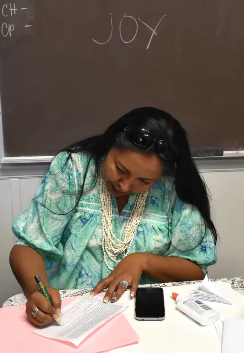 woman preparing lesson