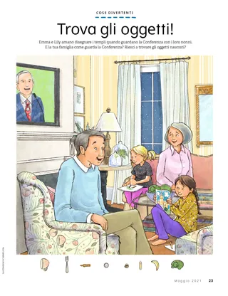 children watching conference with grandparents