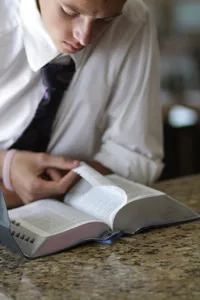 youth studying scriptures