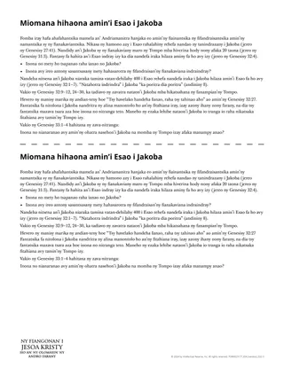 Miomana hihaona amin’i Esao i Jakoba