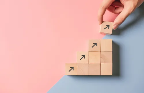 blocks building upward