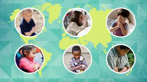Children around the world praying.