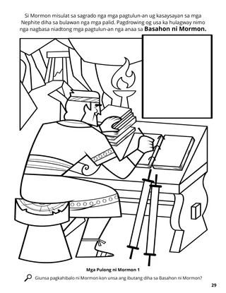Mormon Put Together Sacred Writings coloring page