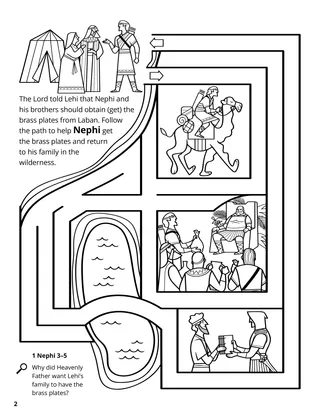 Nephi Obtained the Brass Plates coloring page