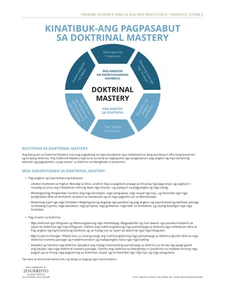 handout, Kinatibuk-ang Pagpasabut sa Doktrinal Mastery
