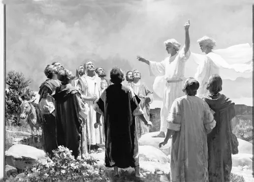 Angels with the Twelve after Christ ascended to heaven