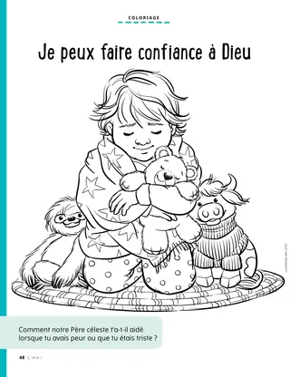 child snuggled in blanket and praying