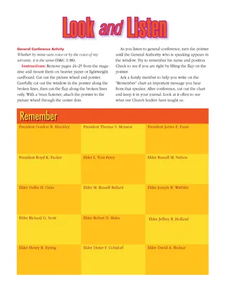 General Conference activity, left page