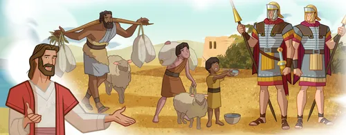 Jesus teaching that we should love everyone.