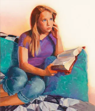 young woman reading