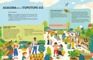 Itulau PDF ma ata o tagata i se maketi o laau i fafo