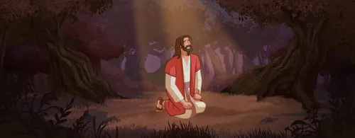 Jesus suffers in Gethsemane.