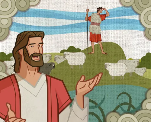 A shepherd is looking for a lost sheep.