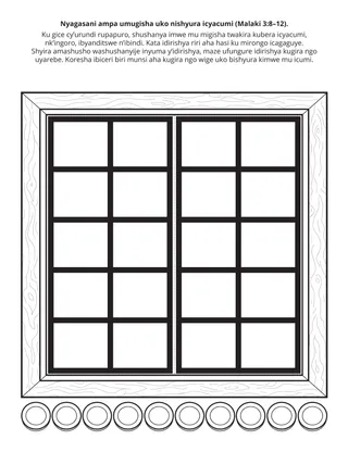 Paji y’Igikorwa cy’Ishuri ry’ibanze: Nyagasani ampa umugisha uko ntanze icyacumi.