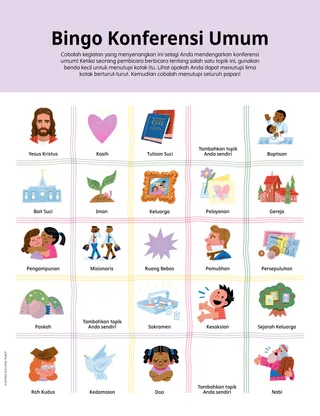 Halaman PDF dengan kisi-kisi ikon yang diilustrasikan