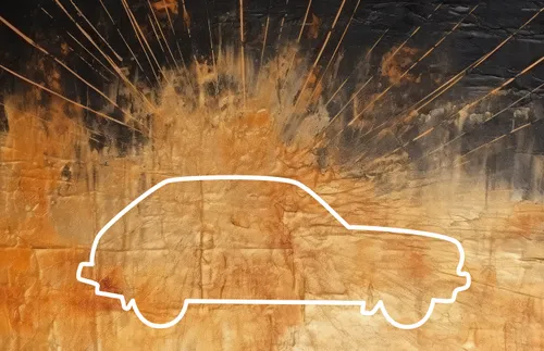 outline of car against textured background