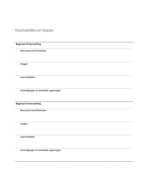 Voorbeeldlesplan
