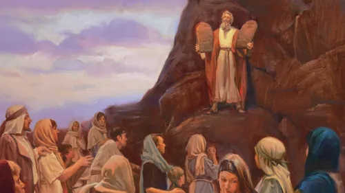 Moses holding the Ten Commandments