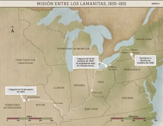Mapa 6: Misión entre los lamanitas, 1830–1831