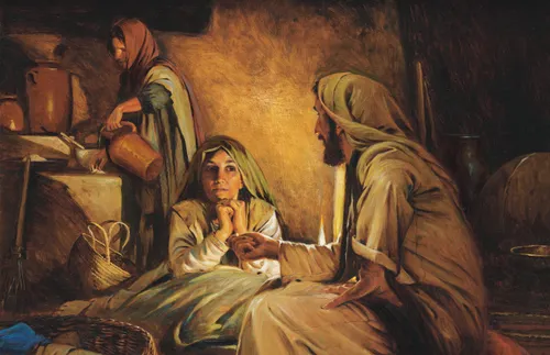 Mary listening to Jesus Christ