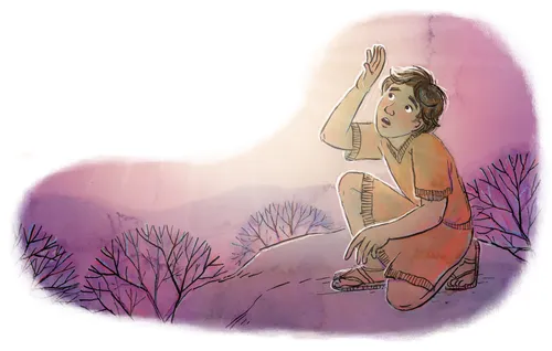 young Mormon seeing a bright light