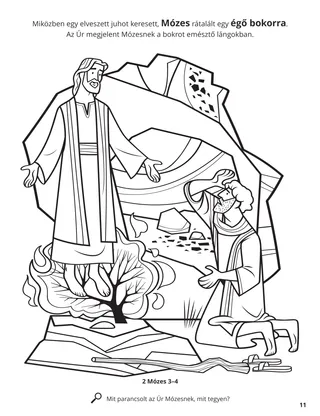 Moses and the Burning Bush coloring page