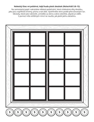 stránka s činnostmi: Nebeský Otec mi požehná, když budu platit desátek
