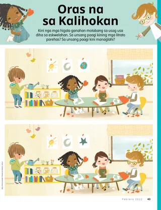 spot the difference activity with kids in preschool