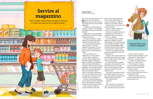 PDF della pagina con una donna e un bambino che fanno la spesa in un supermercato