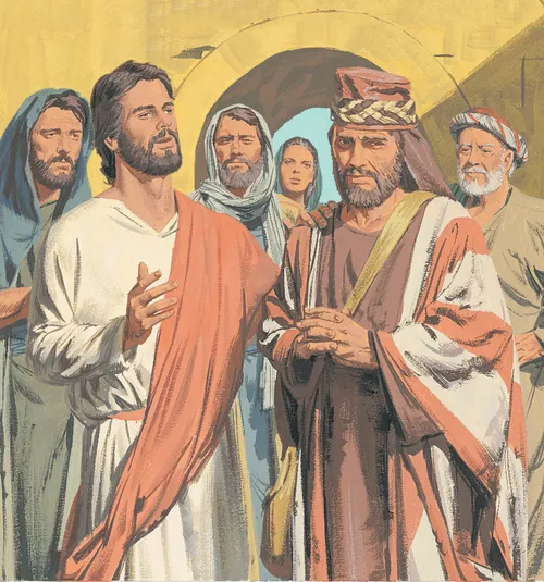 Jesus talking to man