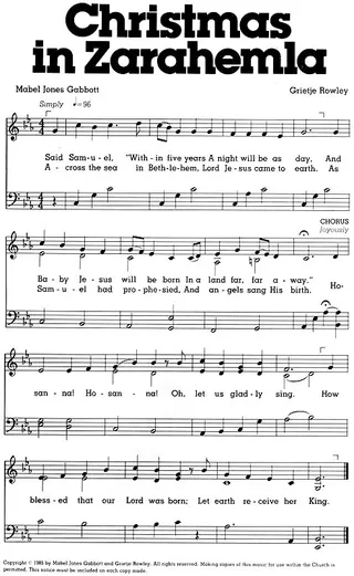 Music, Christmas in Zarahemla