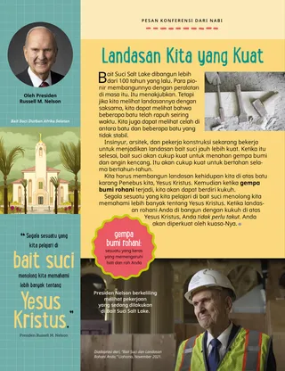 President Nelson looking at Salt Lake Temple foundation