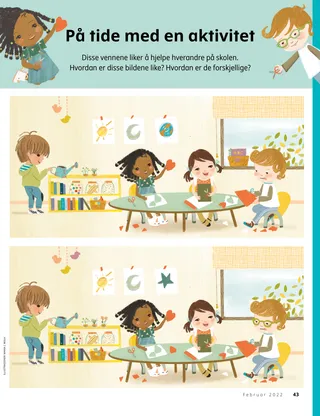 spot the difference activity with kids in preschool