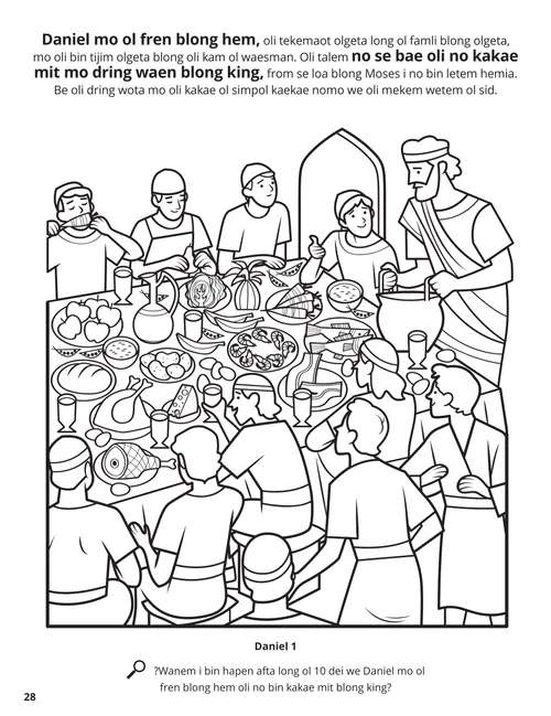 Daniel and His Friends coloring page