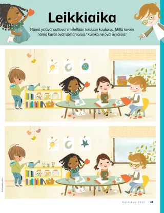 spot the difference activity with kids in preschool