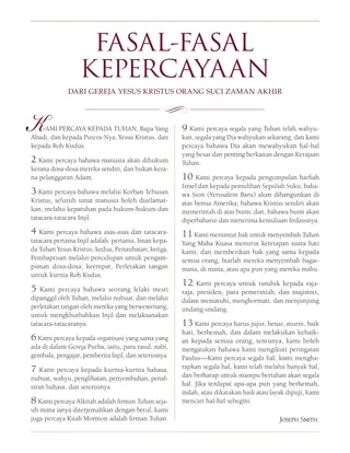 Fasal-fasal Kepercayaan