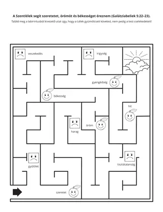 tevékenységi oldal: A Szentlélek segít szeretetet, örömöt és békességet éreznem