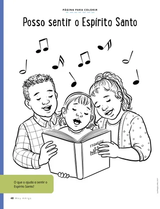 coloring page of children singing