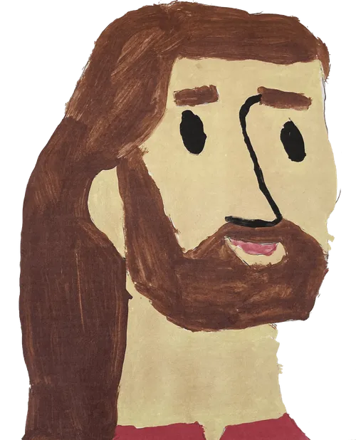 小孩画的耶稣基督