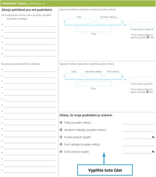 Příklad: Důkaz, že moje podnikání je ziskové