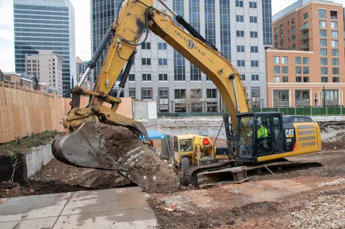 Images of the renovation during the Salt Lake Utah Temple renovation project. The images show some of the exterior damage from the earthquakes. 