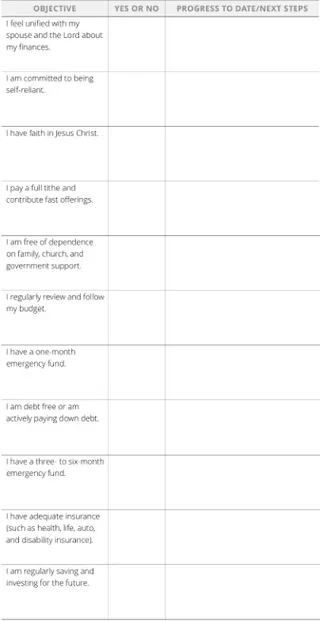financial stewardship success table