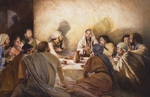 Jesus Christ with his disciples during the Last Supper