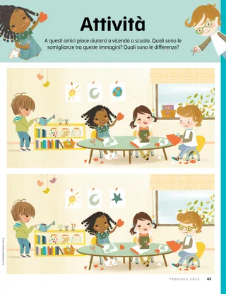 spot the difference activity with kids in preschool