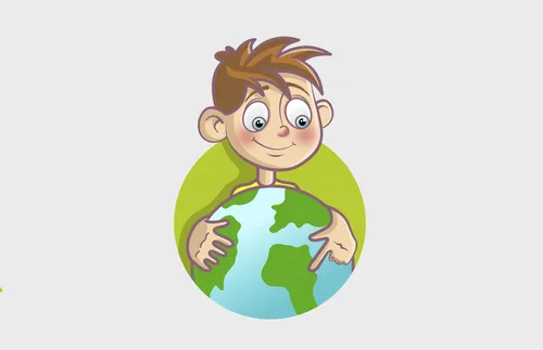 boy looking at globe