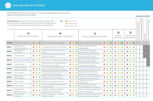 Evaluating My Efforts chart
