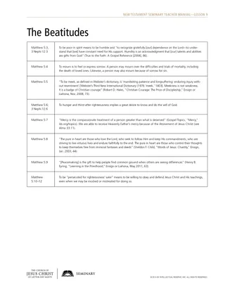 handout, Beatitudes